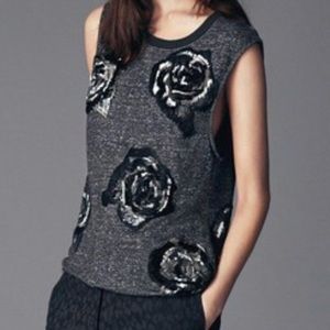 All saints beaded roses hand embellished tank